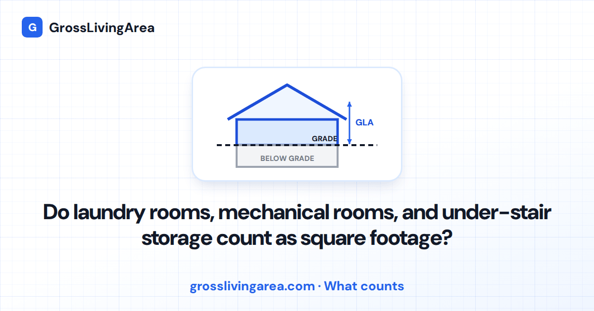Do laundry rooms, mechanical rooms, and under-stair storage count as square footage?